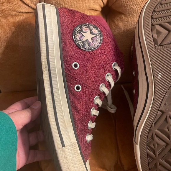 Converse Women's Maroon High-Top Sneakers - Picture 3 of 5